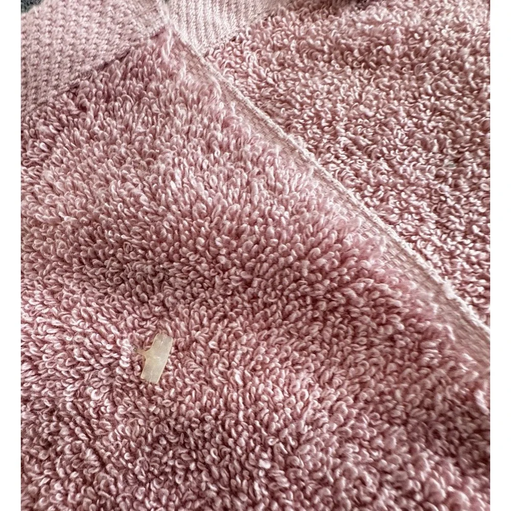 4pc Vtg AVANTI Bath Towel Set 1978 Pink Floral Ruffles Rosettes Hand Fingertip